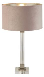 Scarborough Pink Velvet Shade Table Lamp In Crystal Base