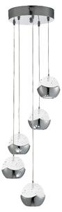 Ice Ball 5 Light Multi Drop Pendant Light In Chrome