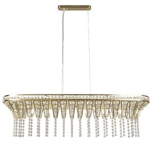 Gemma 8 Light Clear Crystal Bar Pendant Light In Satin Brass