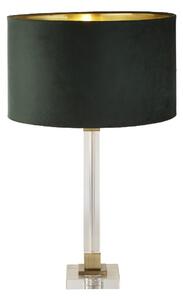 Scarborough Green Velvet Shade Table Lamp In Crystal Base