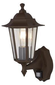 Alex Clear Glass Outdoor Wall Light In Rust Brown