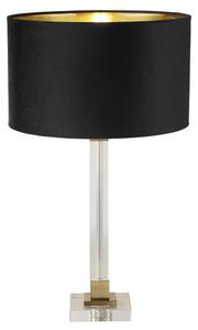 Scarborough Black Velvet Shade Table Lamp In Crystal Base