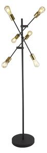 Armstrong 6 Light Floor Lamp In Black And Satin Brass