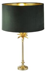 Palm Green Velvet Shade Table Lamp In Satin Brass