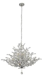 Bouquet 11 Light Crystal Glass Pendant Light In Chrome