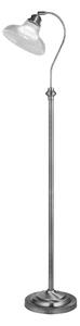 Bistro Glass Holphane Style Floor Lamp In Satin Silver