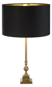 Whitby Black Velvet Shade Table Lamp In Antique Brass