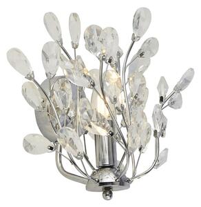 Bouquet 7 Light Crystal Glass Wall Light In Chrome