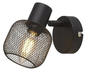 Meshy Cage Spotlight Wall Light In Black