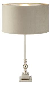 Whitby Taupe Velvet Shade Table Lamp In Chrome