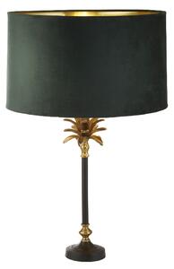 Palm Green Velvet Shade Table Lamp In Antique Brass And Black