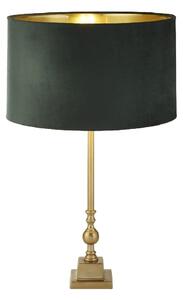 Whitby Green Velvet Shade Table Lamp In Antique Brass