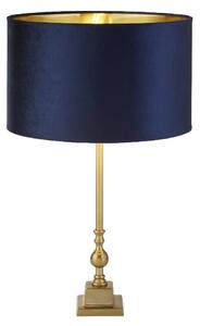 Whitby Navy Velvet Shade Table Lamp In Antique Brass