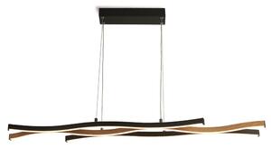 Bloom LED Wood Effect Pendant Light In Black