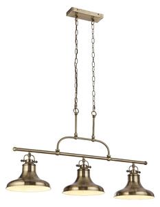 Dallas 3 Light Bar Pendant Light In Antique Brass