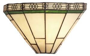 New York Stained Glass Shade Wall Light In Brass