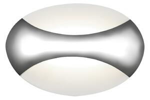 Glow LED Wall Light Oval In Chrome And White