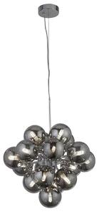 Berry 17 Light Smoked Glass Shade Pendant Light In Chrome