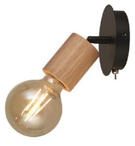 Spinny Spotlight Wall Light In Wood And Matt Black