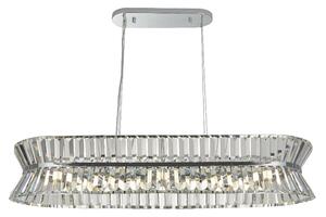 Uptown 10 Light Clear Crystal Oval Pendant Light In Chrome