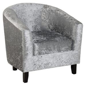 Habufa Velvet Fabric Tub Chair In Silver