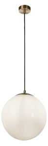 Atom Opal Shade Ceiling Pendant Light In Satin Brass