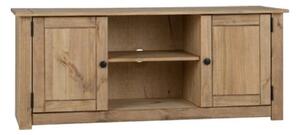 Prinsburg Wooden 2 Doors 1 Shelf TV Stand In Natural Wax