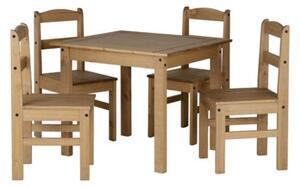 Prinsburg Wooden Dining Table With 4 Chairs In Natural Wax