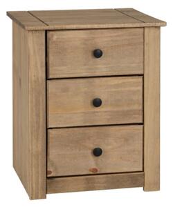 Prinsburg Wooden 3 Drawers Bedside Cabinet In Natural Wax