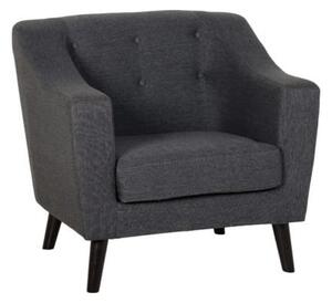 Arabella Fabric 1 Seater Sofa In Dark Grey