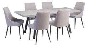 Athink Extending Grey Dining Table With 6 Remika Grey Chairs