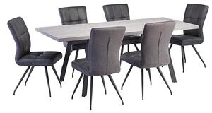 Athink Extending Grey Dining Table With 6 Kebrila Grey Chairs