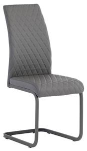 Huskon Faux Leather Dining Chair In Grey