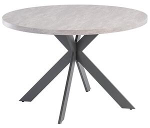 Remika Round Wooden Dining Table In Light Grey With Cross Legs