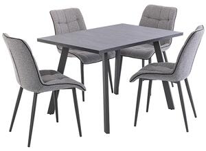 Paley Wooden Dining Table With 4 Paley Grey Chairs