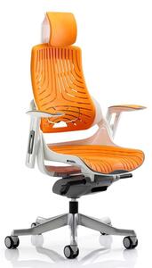 Zure Executive Headrest Office Chair In Gel Orange With Arms