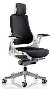 Zure Fabric Executive Headrest Office Chair In Black With Arms