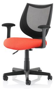 Camden Black Mesh Office Chair With Tabasco Red Seat