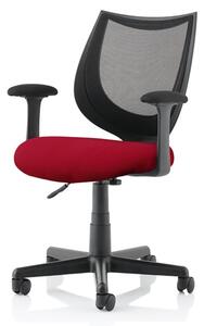 Camden Black Mesh Office Chair With Ginseng Chilli Seat