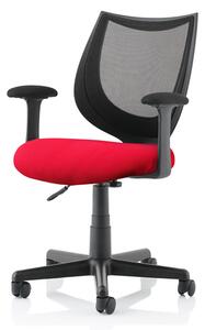 Camden Black Mesh Office Chair With Bergamot Cherry Seat