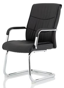 Carter Faux Leather Cantilever Office Visitor Chair In Black