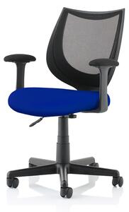 Camden Black Mesh Office Chair With Stevia Blue Seat