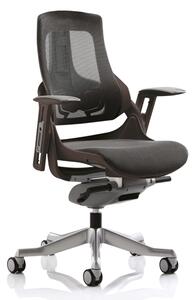 Zure Black Frame Office Chair In Charcoal With Arms