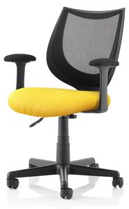 Camden Black Mesh Office Chair With Senna Yellow Seat