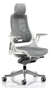 Zure Executive Headrest Office Chair In Gel Grey With Arms