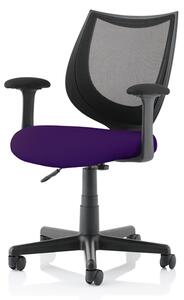 Camden Black Mesh Office Chair With Tansy Purple Seat