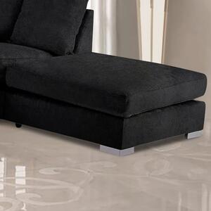 Boise Malta Plush Velour Fabric Footstool In Cosmic