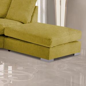 Boise Malta Plush Velour Fabric Footstool In Grass