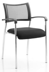 Brunswick Chrome Frame Office Visitor Chair In Black With Arms