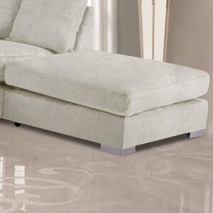 Boise Malta Plush Velour Fabric Footstool In Cream